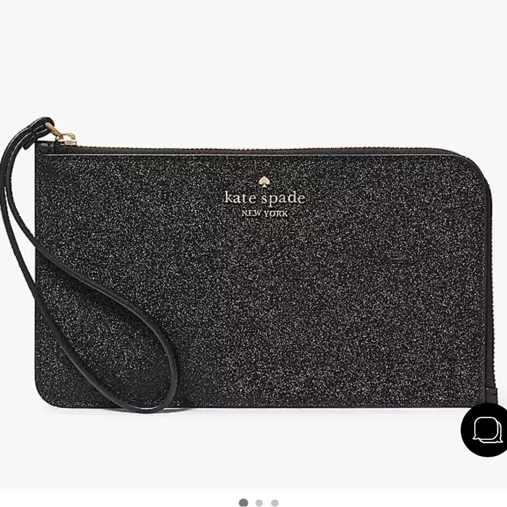 65. Kate Spade Glitter Medium L-Zip Wristlet in Black